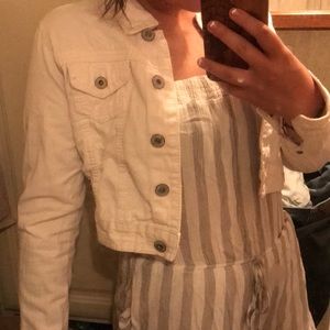 white jean jacket
